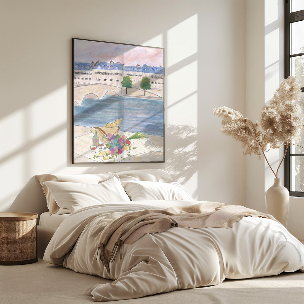 Paris Picnic At the Seine | Poster