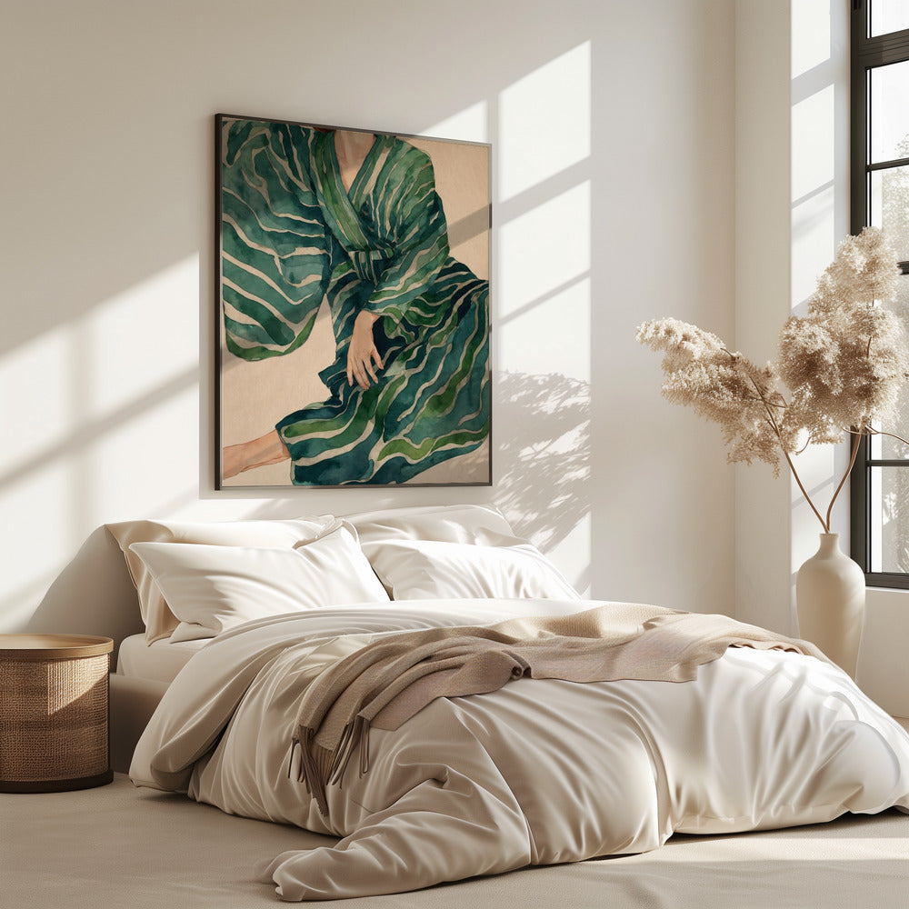 Green Kimono Flow | Poster