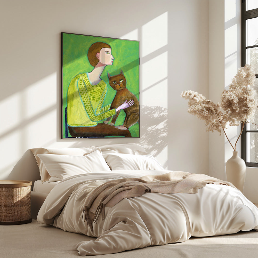 Woman with cat | Poster