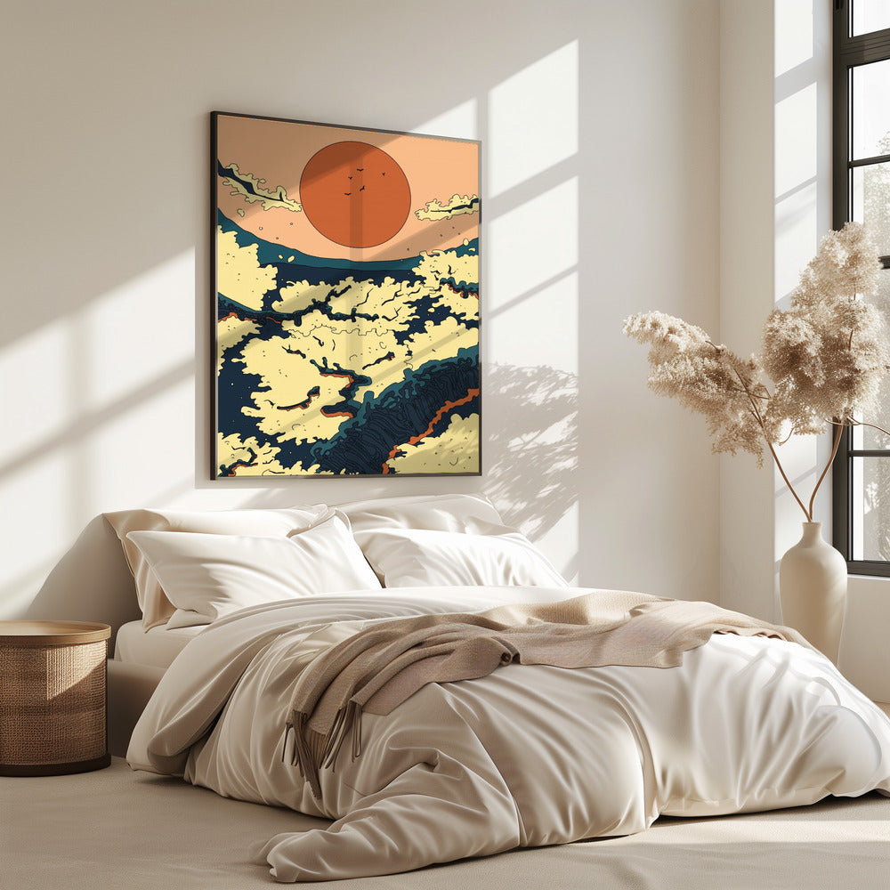 Abstract Japanese Sunset | Poster
