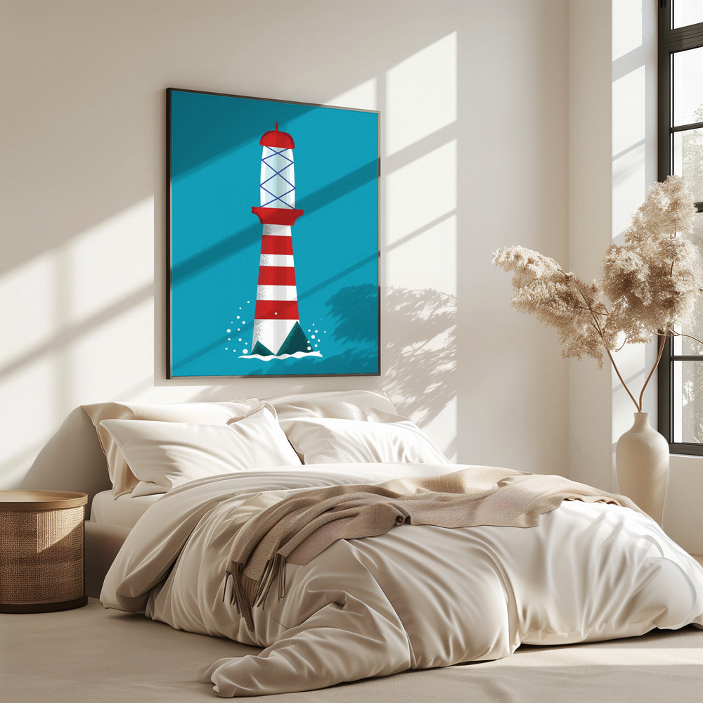 Striped Lighthouse | Poster