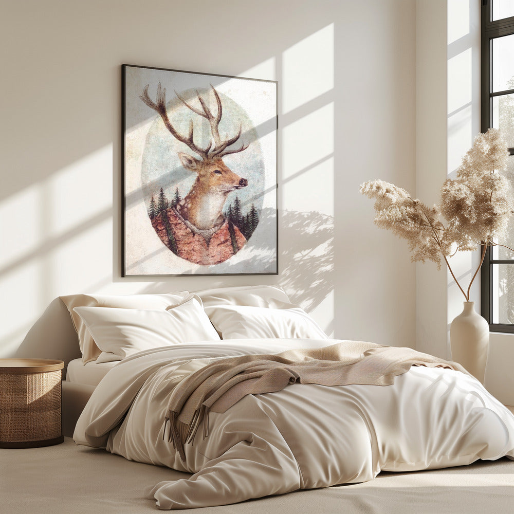 Deer In A Rustic Outfit | Poster
