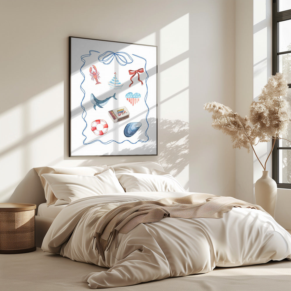 Nautical Themed Watercolor Artwork | Poster