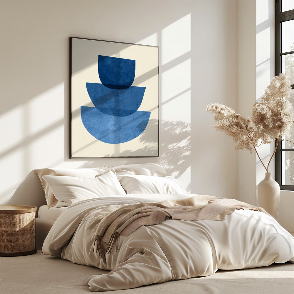 Geometric Abstract Shapes Blue | Poster