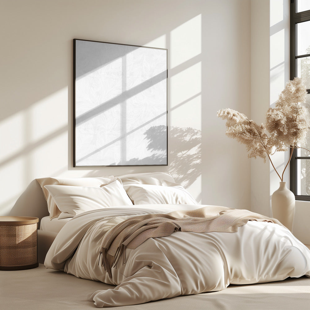 Elegant White Floral Pattern | Poster