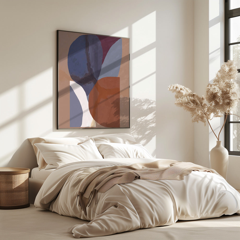 Geometric Shapes In Muted Colorful Tones | Poster