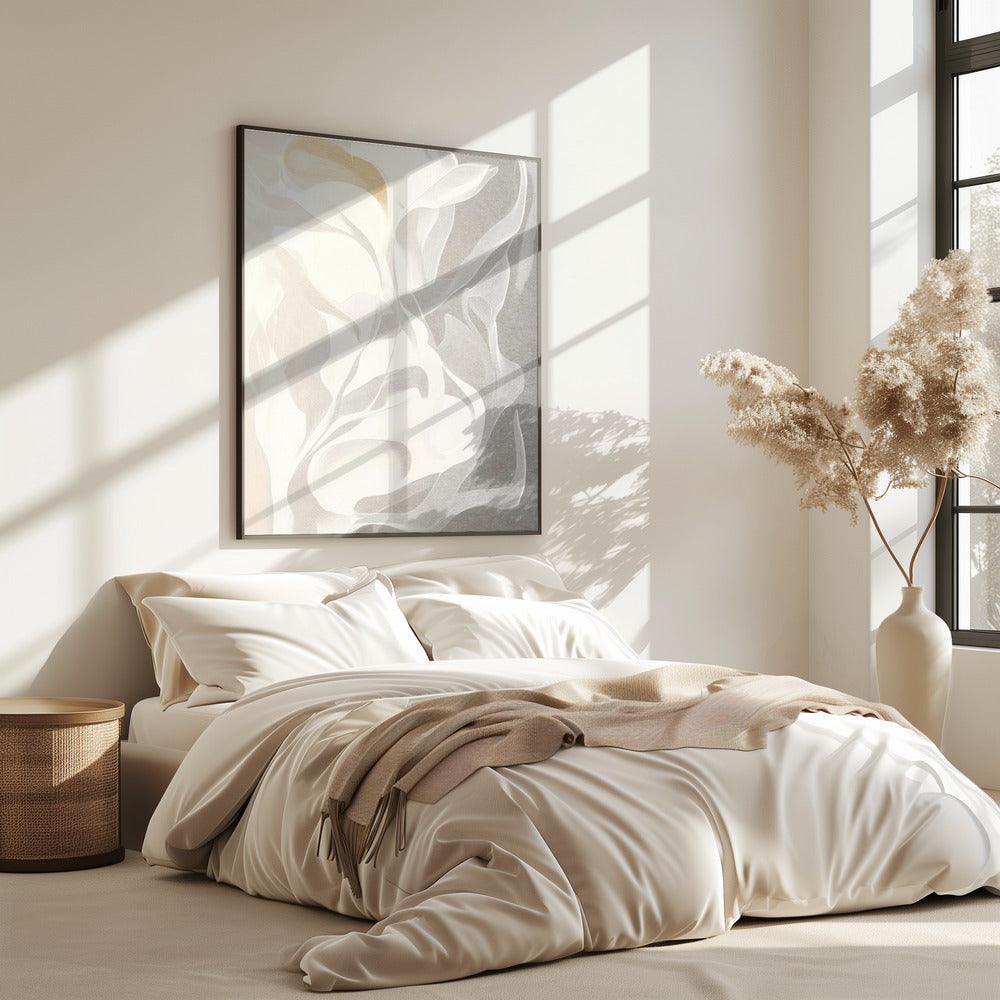 Swirling White and Gray Lines | Poster