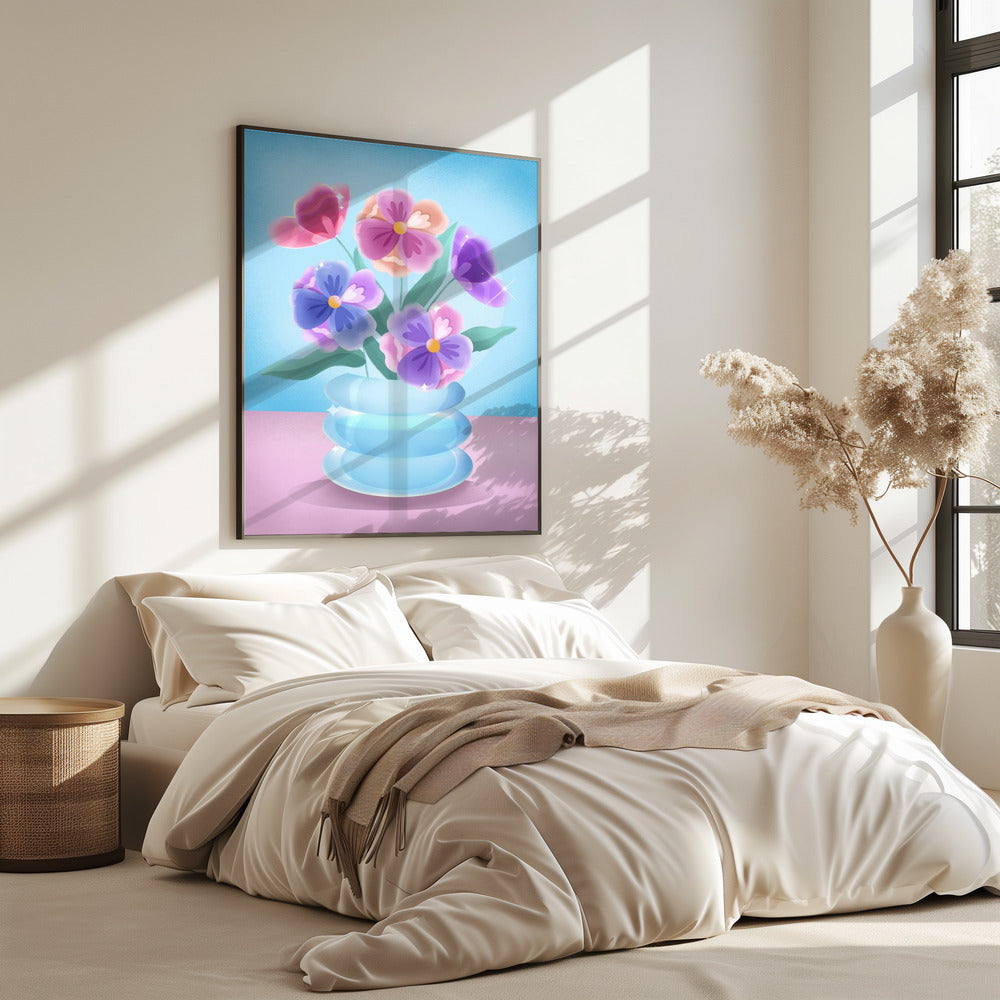Petals in Blue Vase | Poster