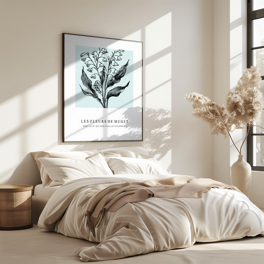 Lily of the Valley Flowers In A Monochrome Illustration | Poster
