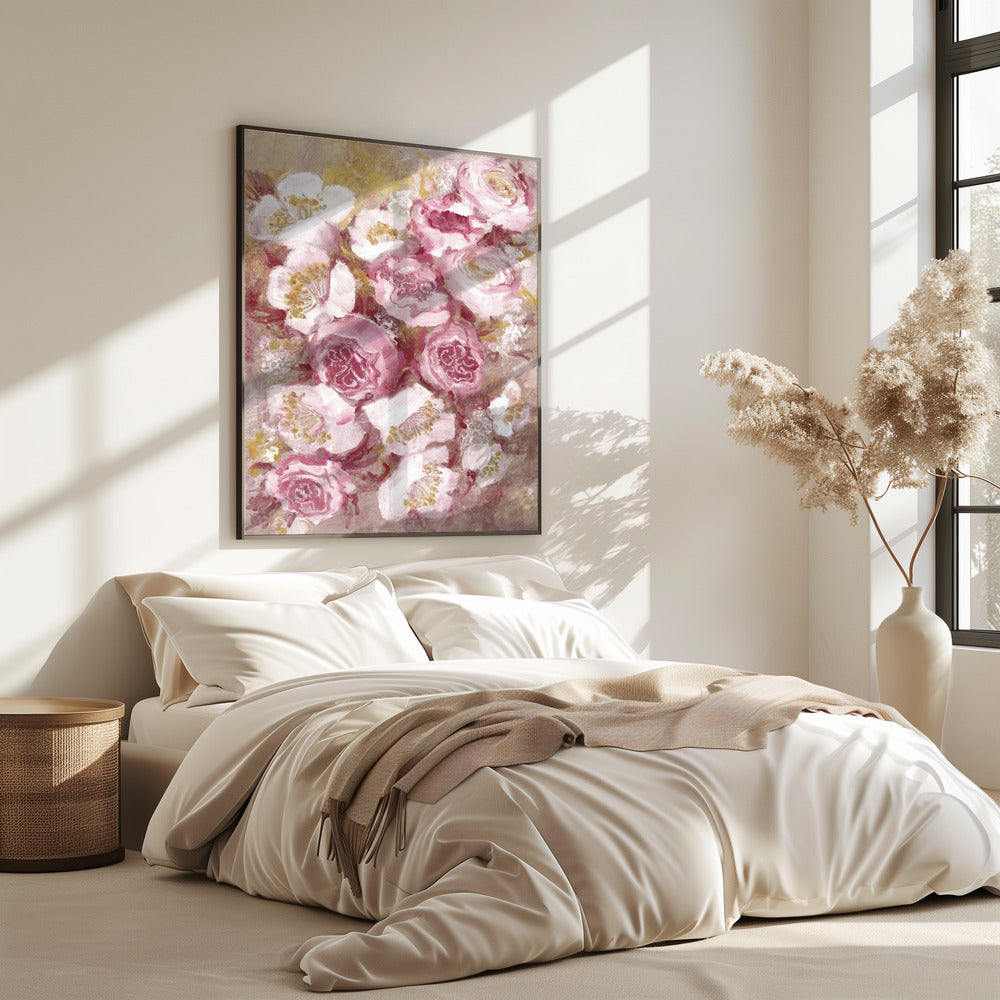 Floral Bouquet With Pink Roses | Poster