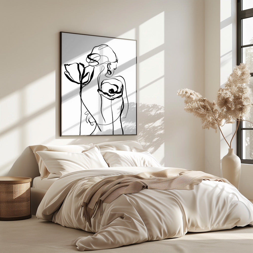 Nude with poppies | Poster