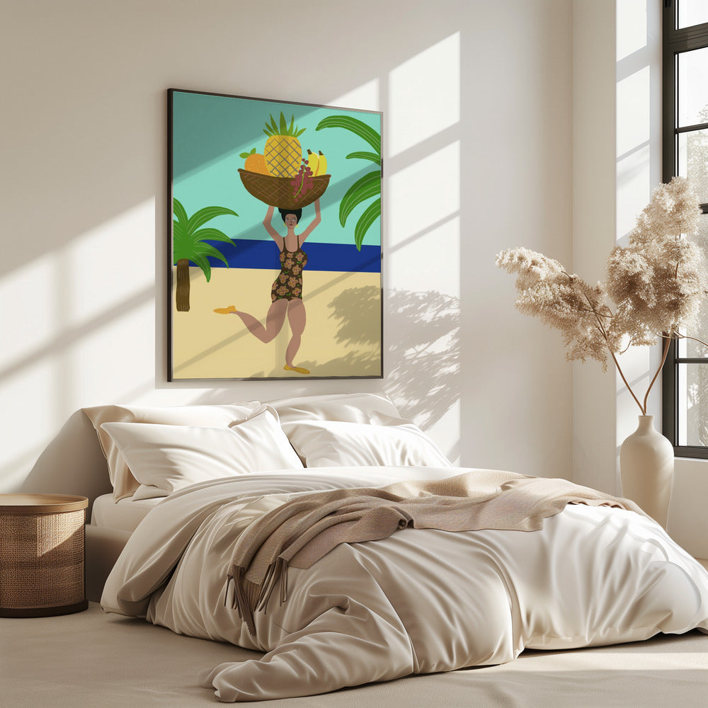 Tropical fruit at the beach | Poster