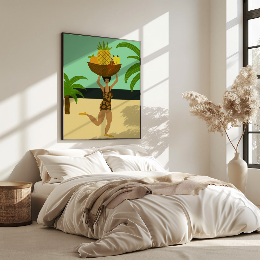 Tropical fruit at the beach | Poster