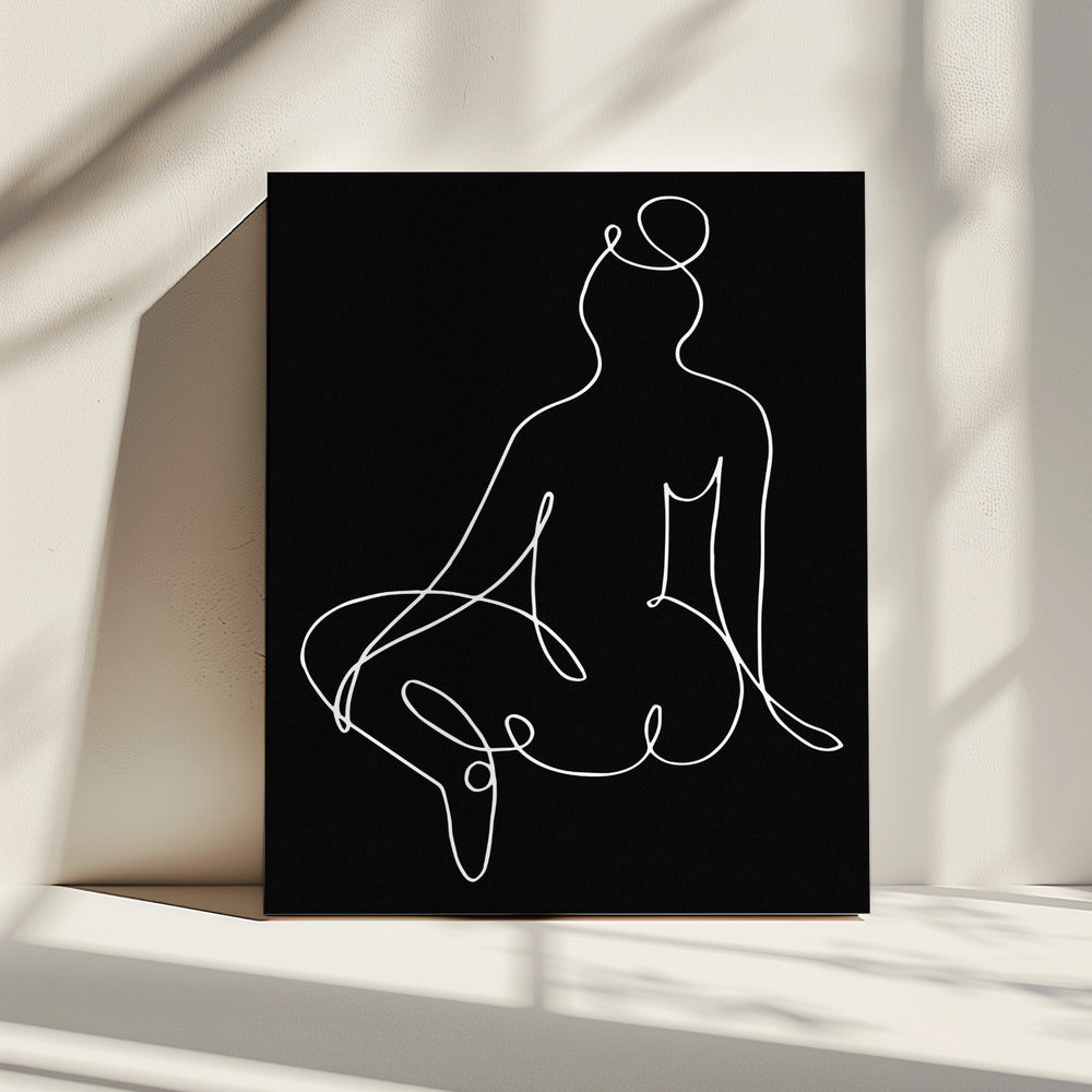 lineart_nude black pica_002_Black | Canvas