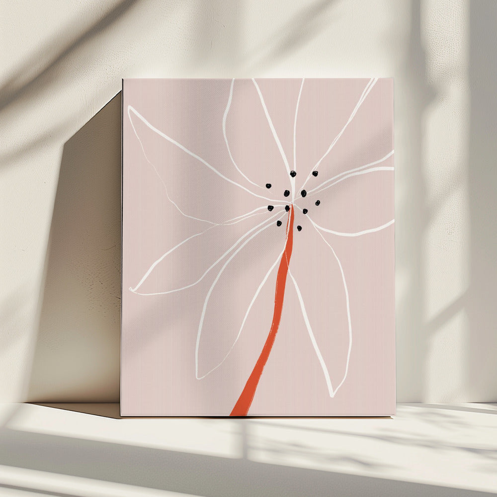 Delicate Abstract Flower with White Petals | Canvas