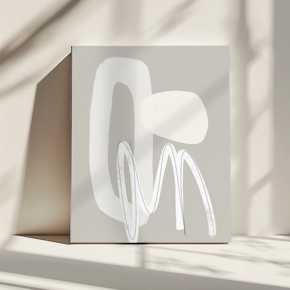 Flowing Curves and Shapes in Neutral Tones | Canvas