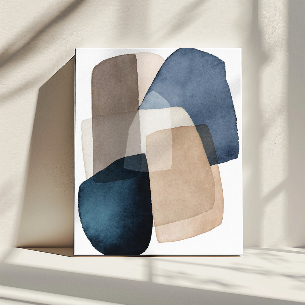 Blue Brown Blocks | Canvas