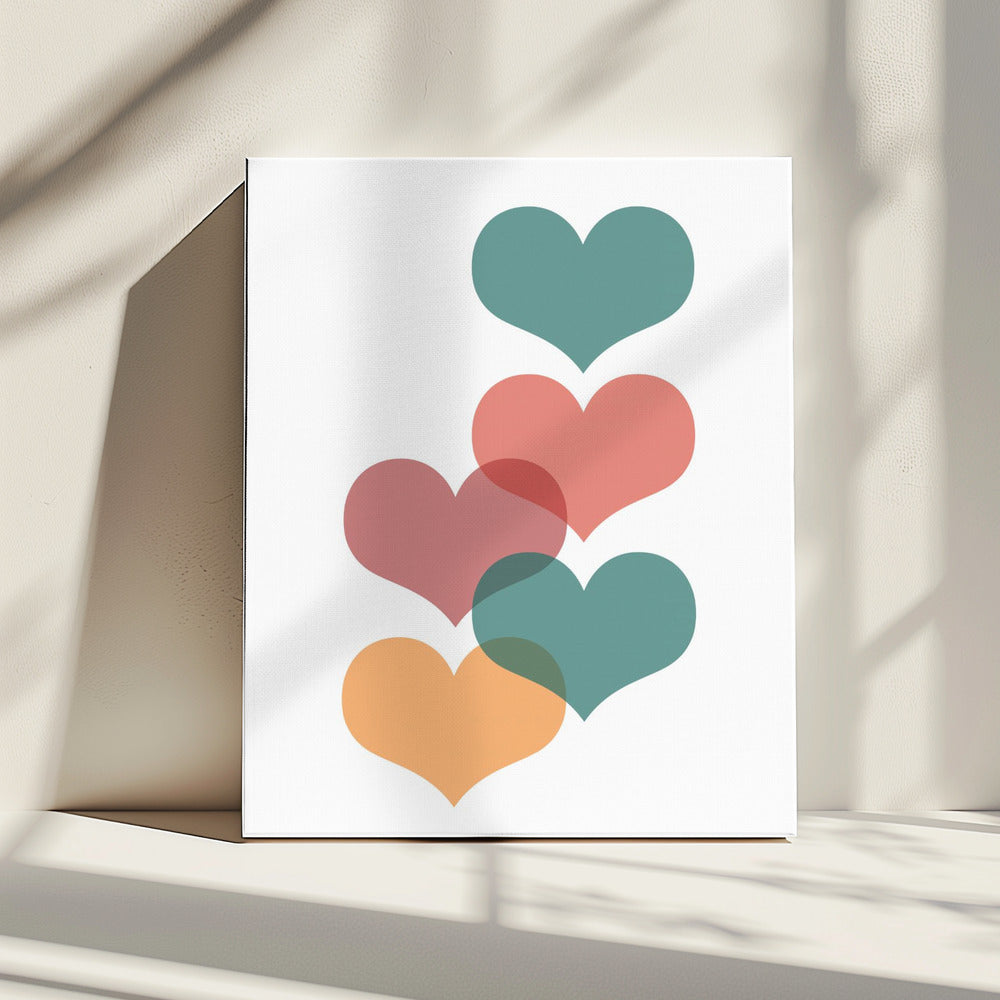 Mid century hearts | Canvas