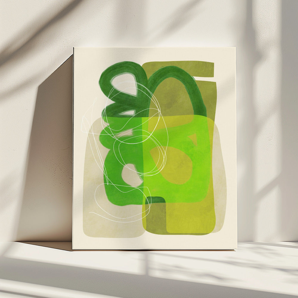 Painted Lines Green Tan 4 Kopie | Canvas