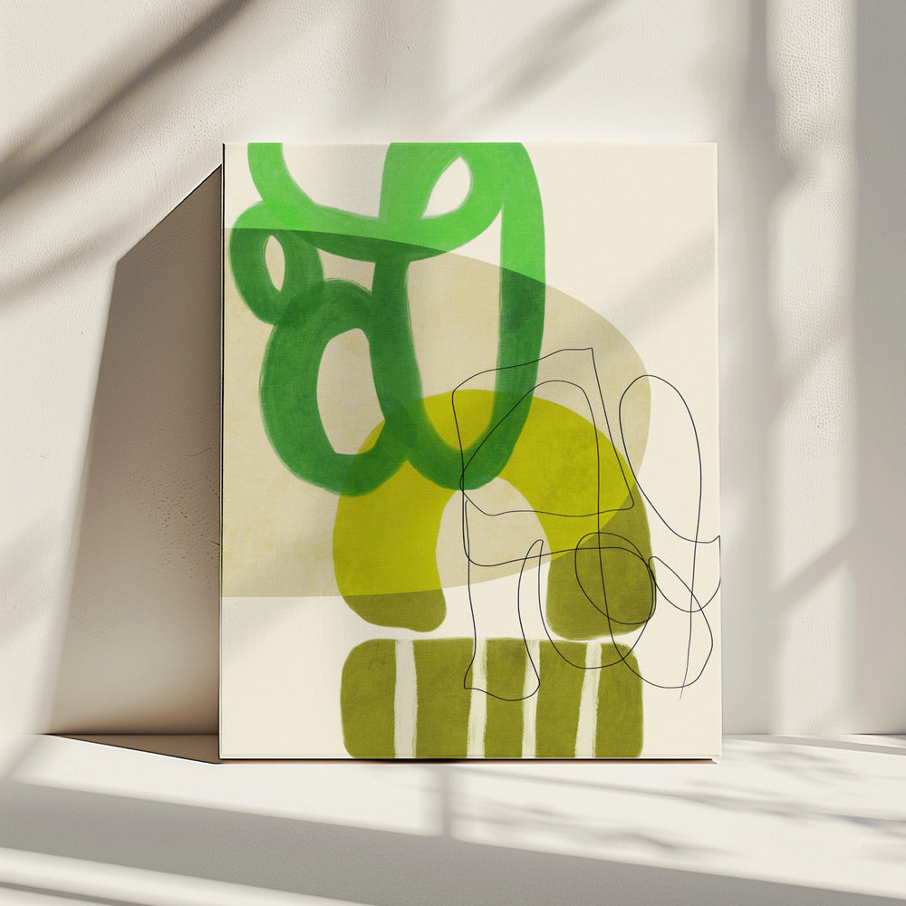 Painted Lines Green Tan 2 Kopie | Canvas