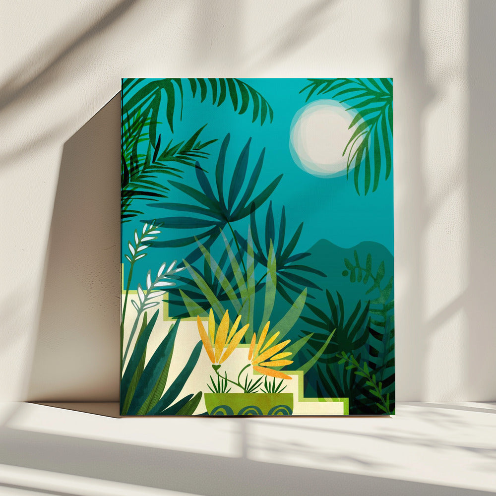 Rainforest With Moonlight | Canvas