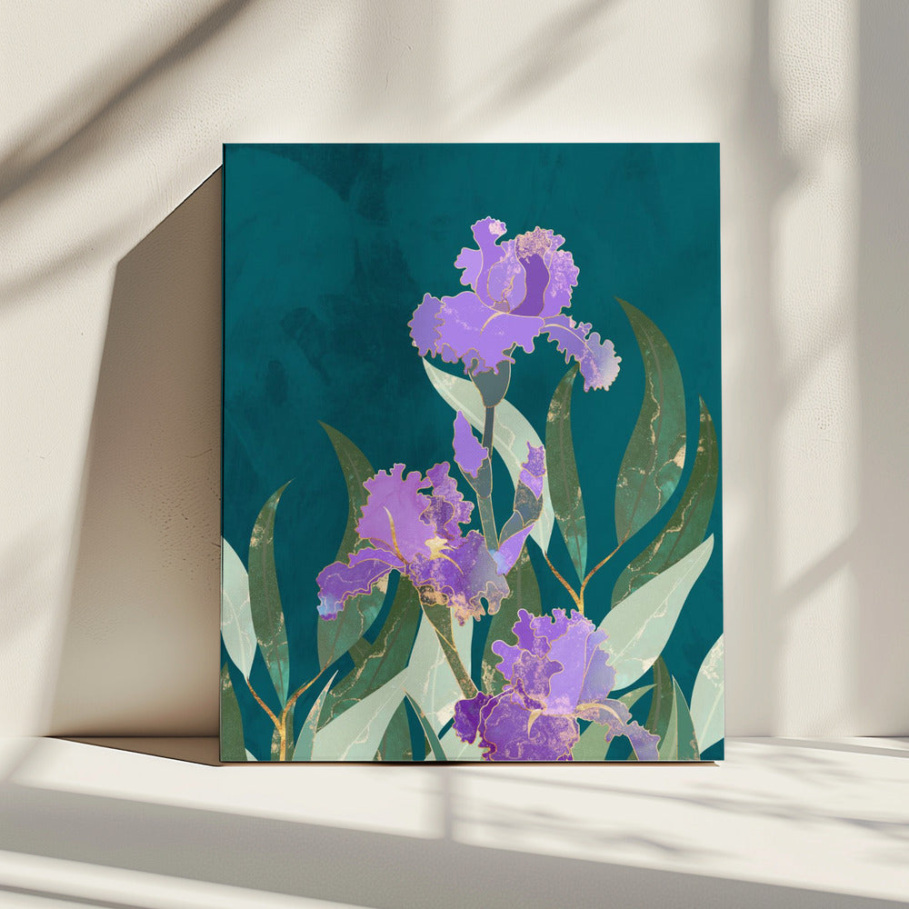 Iris Flower Turquoise | Canvas