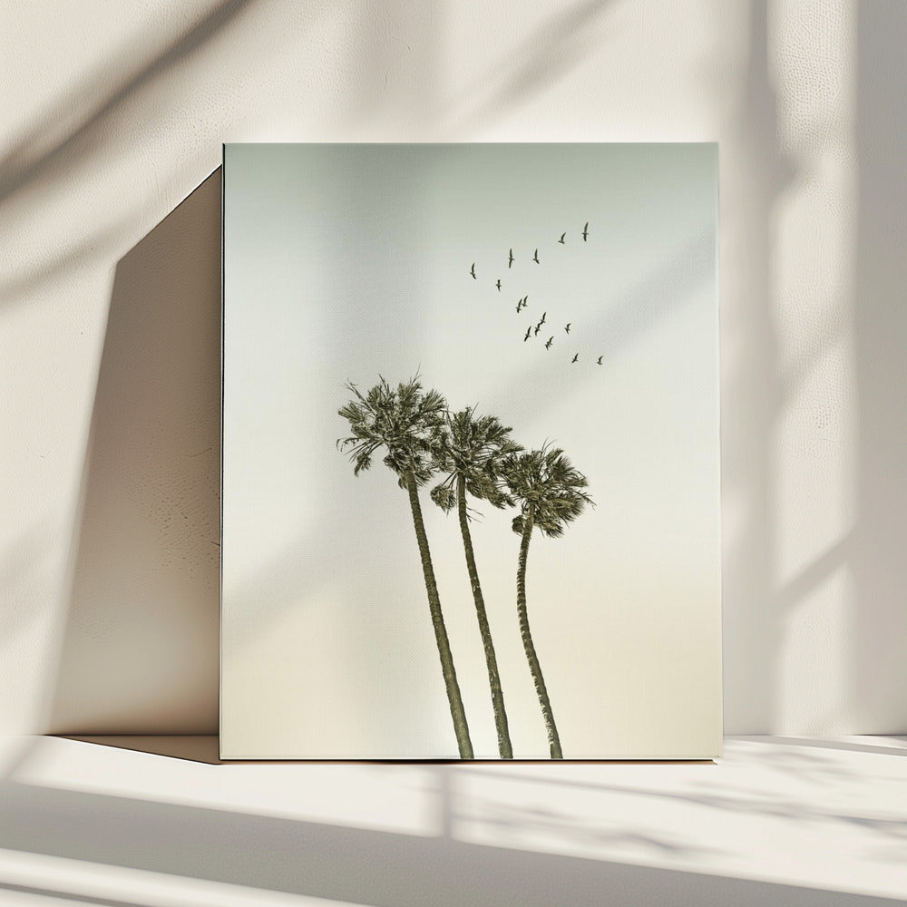 Vintage minimalist palm trees & sunset | Canvas