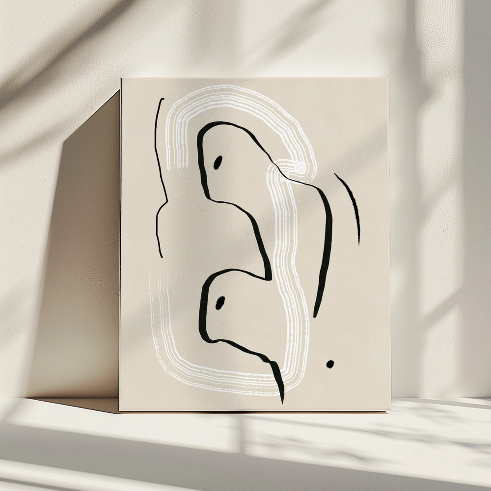 Reclining nude line art | Canvas