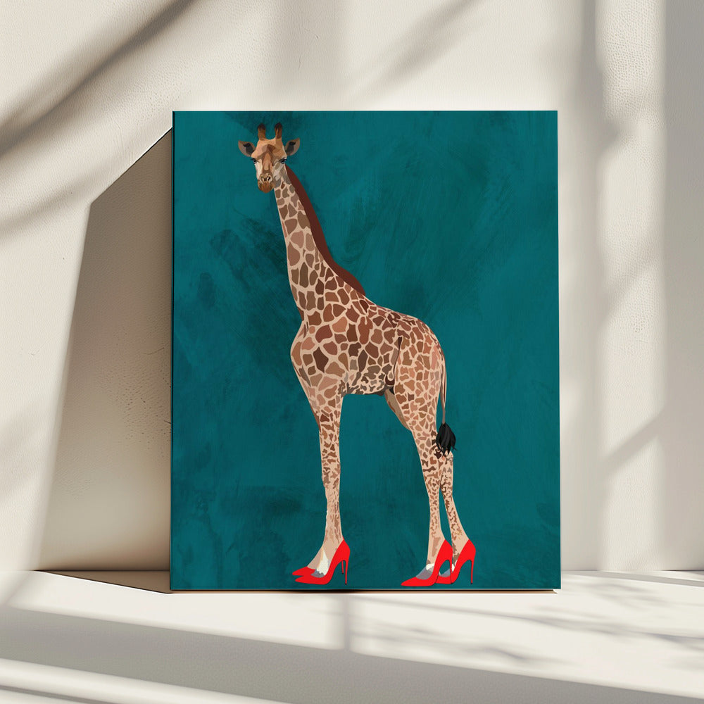 Giraffe turquouise heels | Canvas