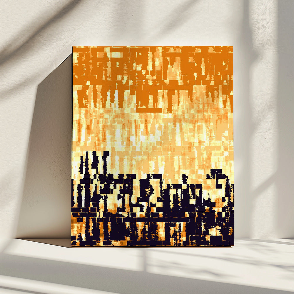 Orange and Black Color Palette with Pixelated Textures | Canvas