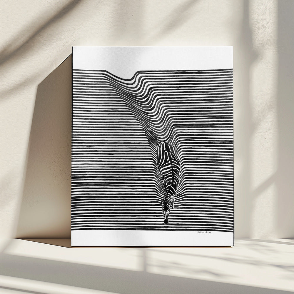 Zebra in het veld | Canvas