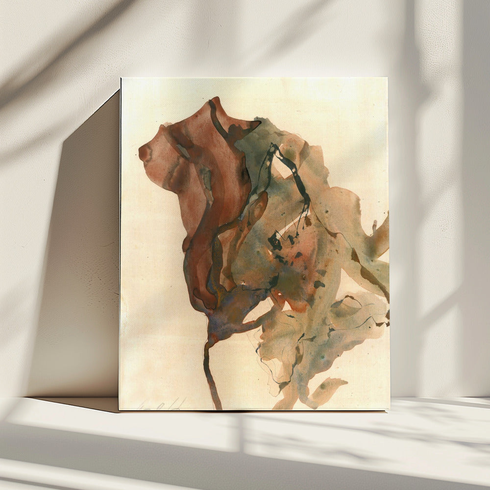 Organic Shapes in Earthy Tones of Brown and Green | Canvas