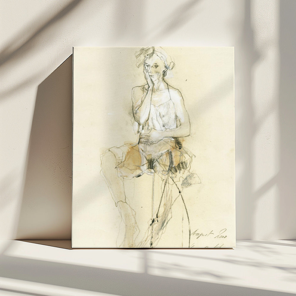 Seated Figure In A Pensive Pose | Canvas