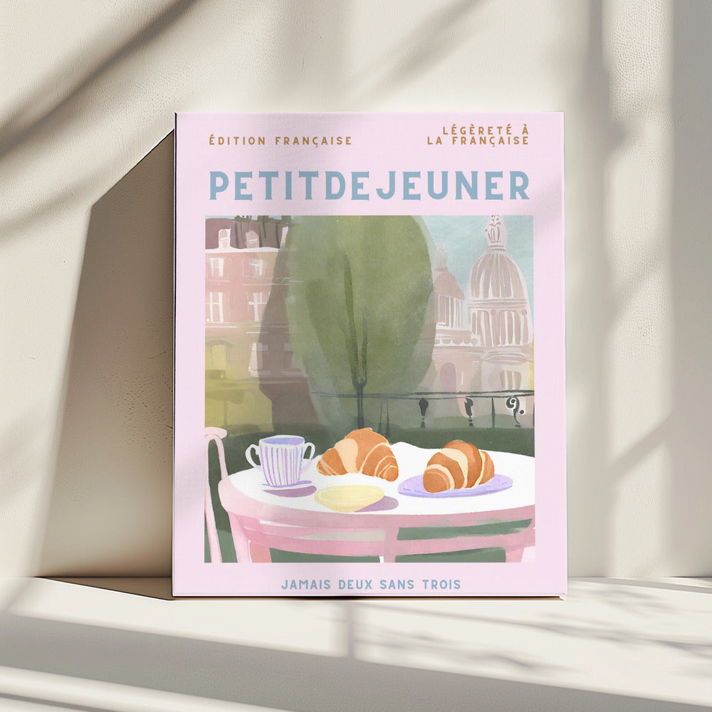 Petit Dejeuner, Croissants, Paris, Pastell | Canvas