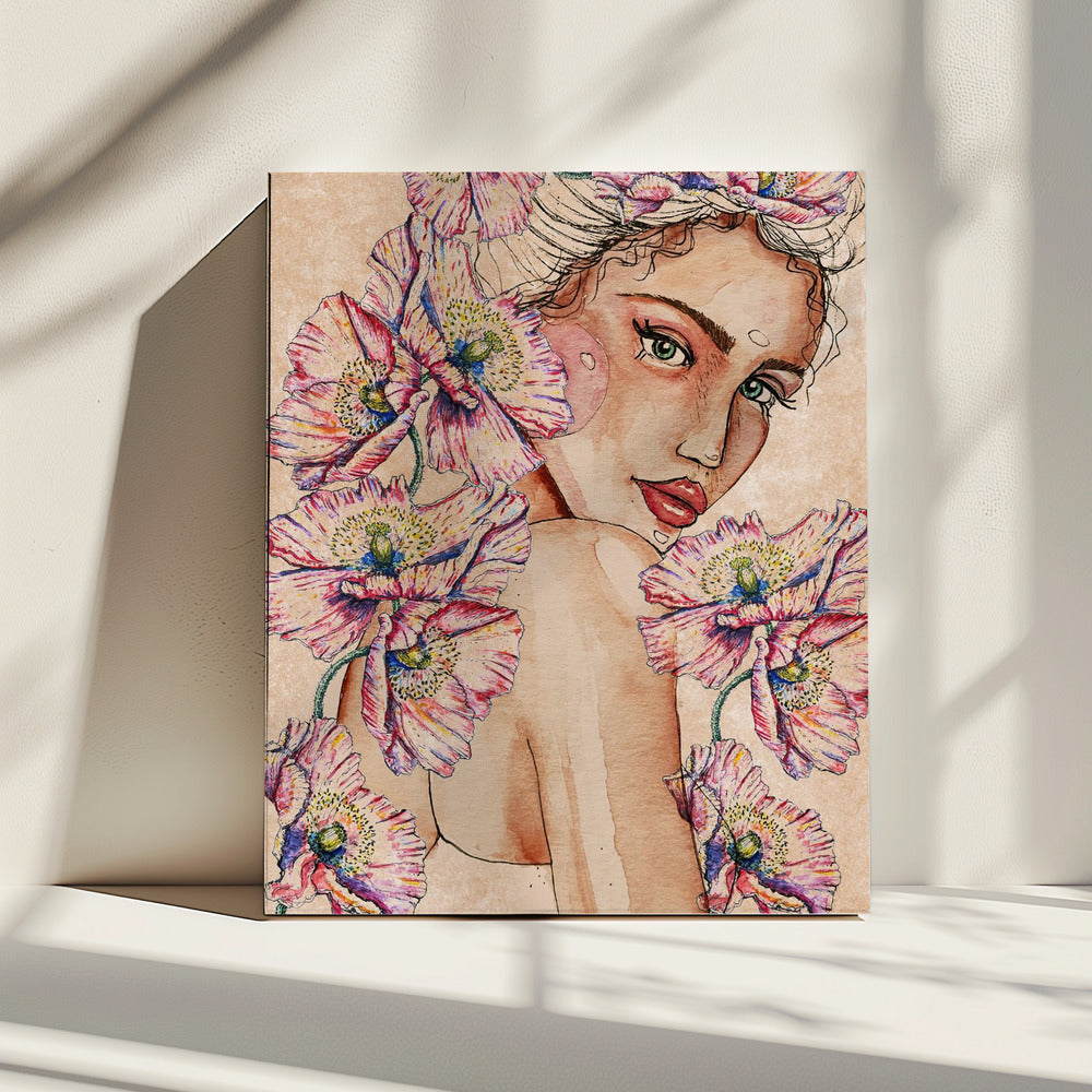 Woman wih Poppies | Canvas