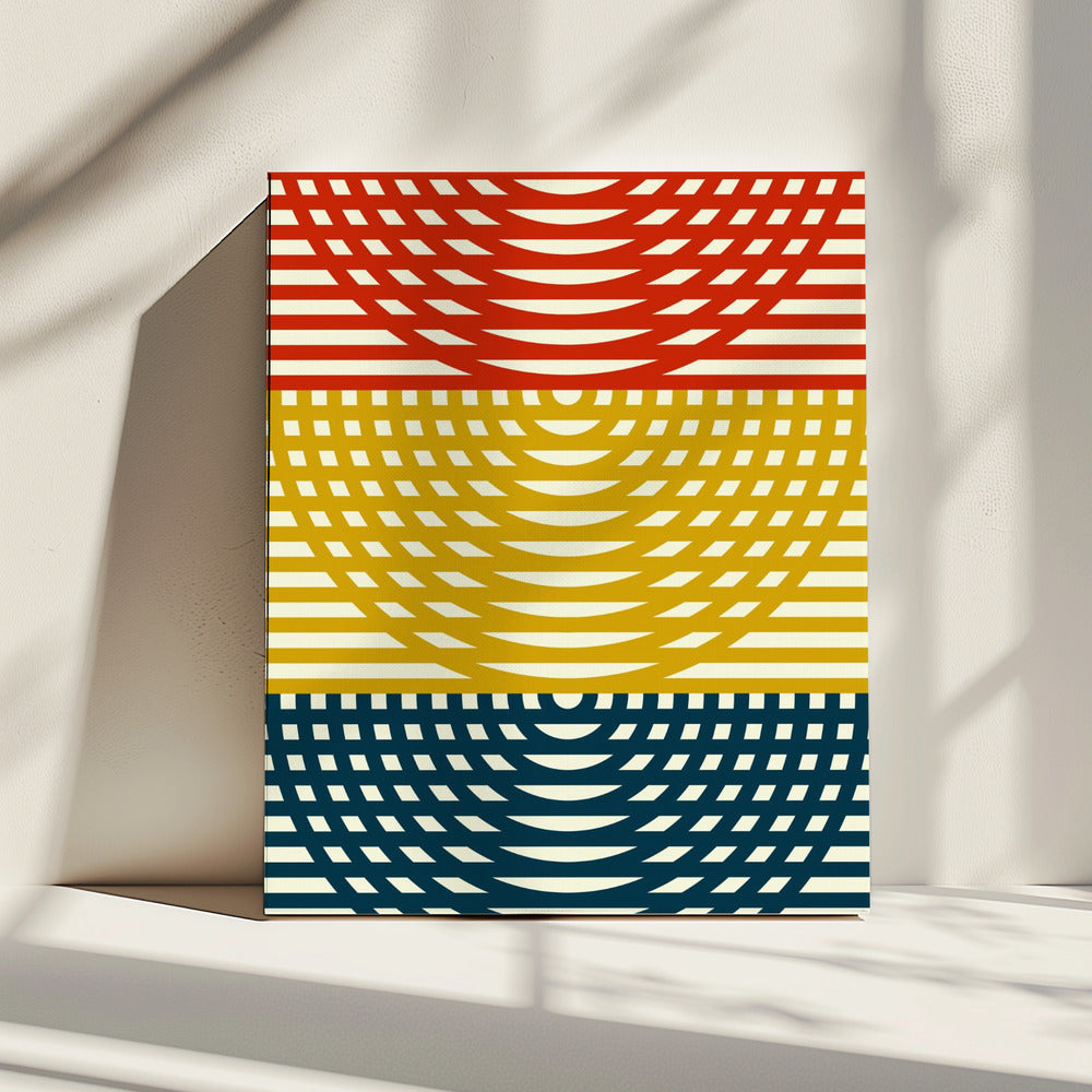 Tri-Color Waves | Canvas