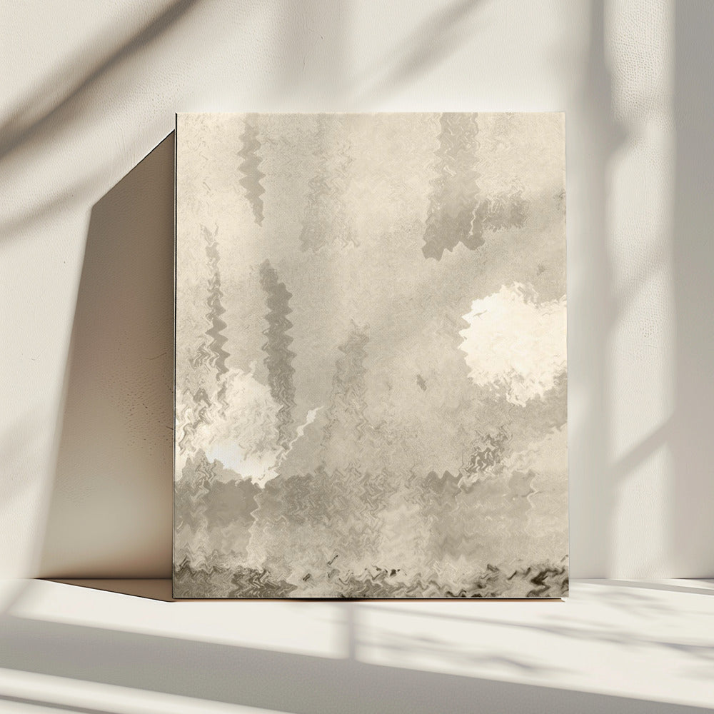 Two Moons. Reflections. Abstract Lanscape In Neutral Colors No.1 | Canvas