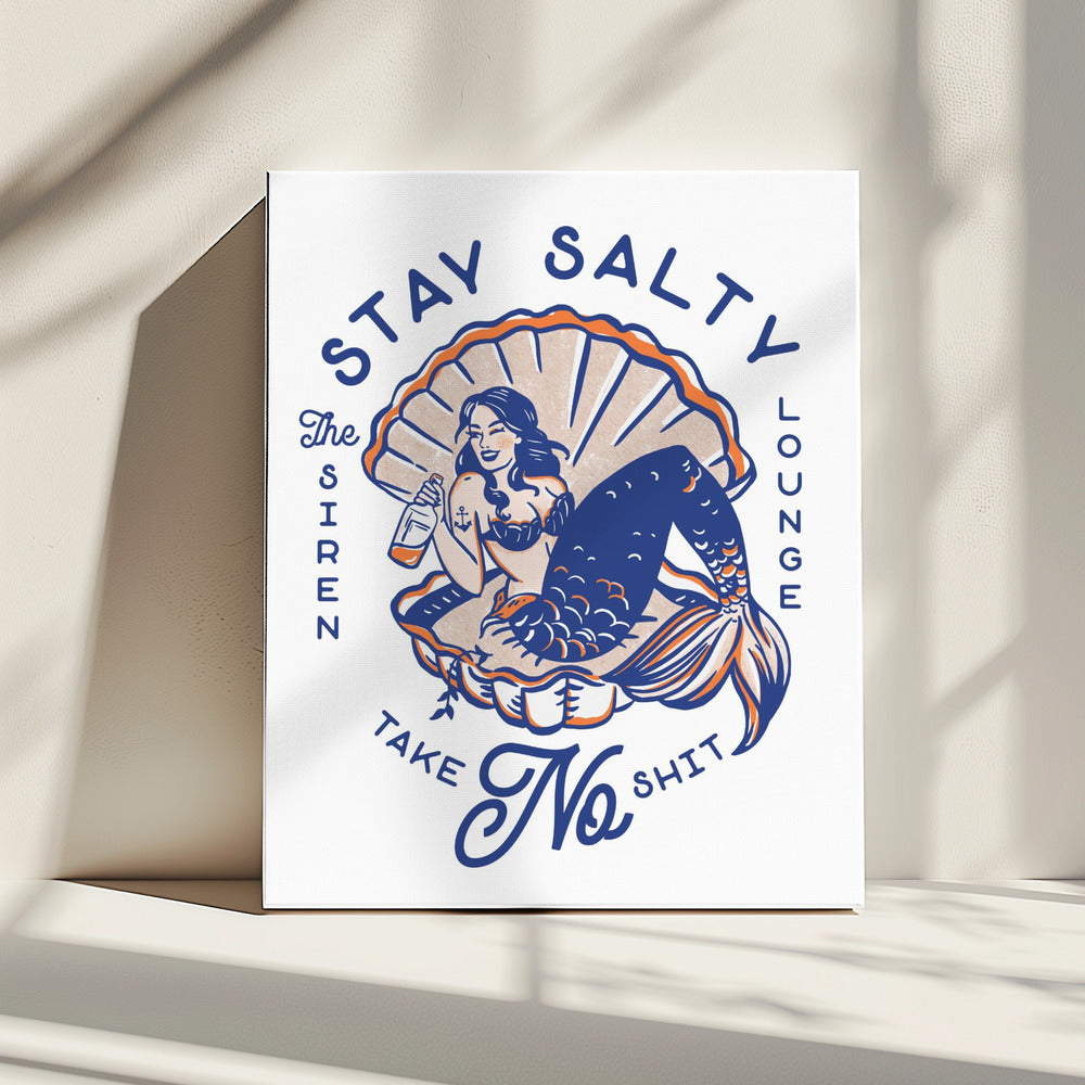 Stay Salty Siren Lounge Pin-Up Mermaid | Canvas