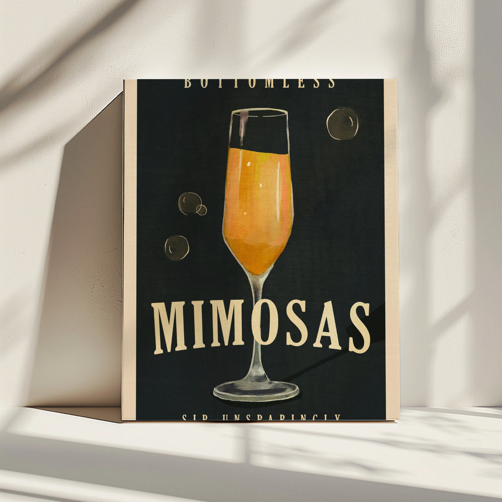 Bottomless Mimosas Art Deco Cocktail Bar Art | Canvas