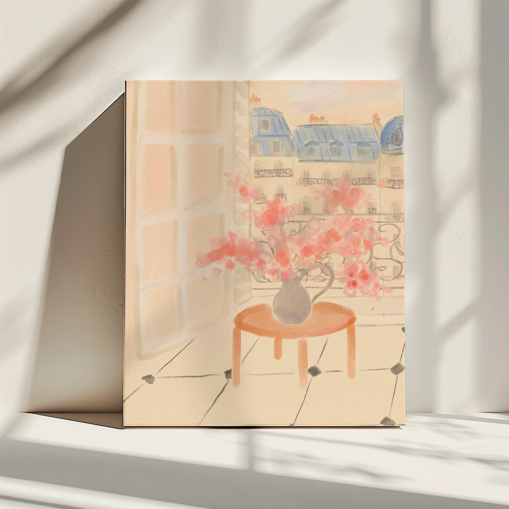 Cherry Blossoms In Parisian Apartment | Canvas