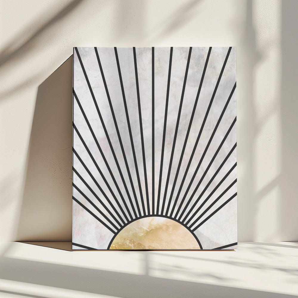 Black gold rising sun | Canvas