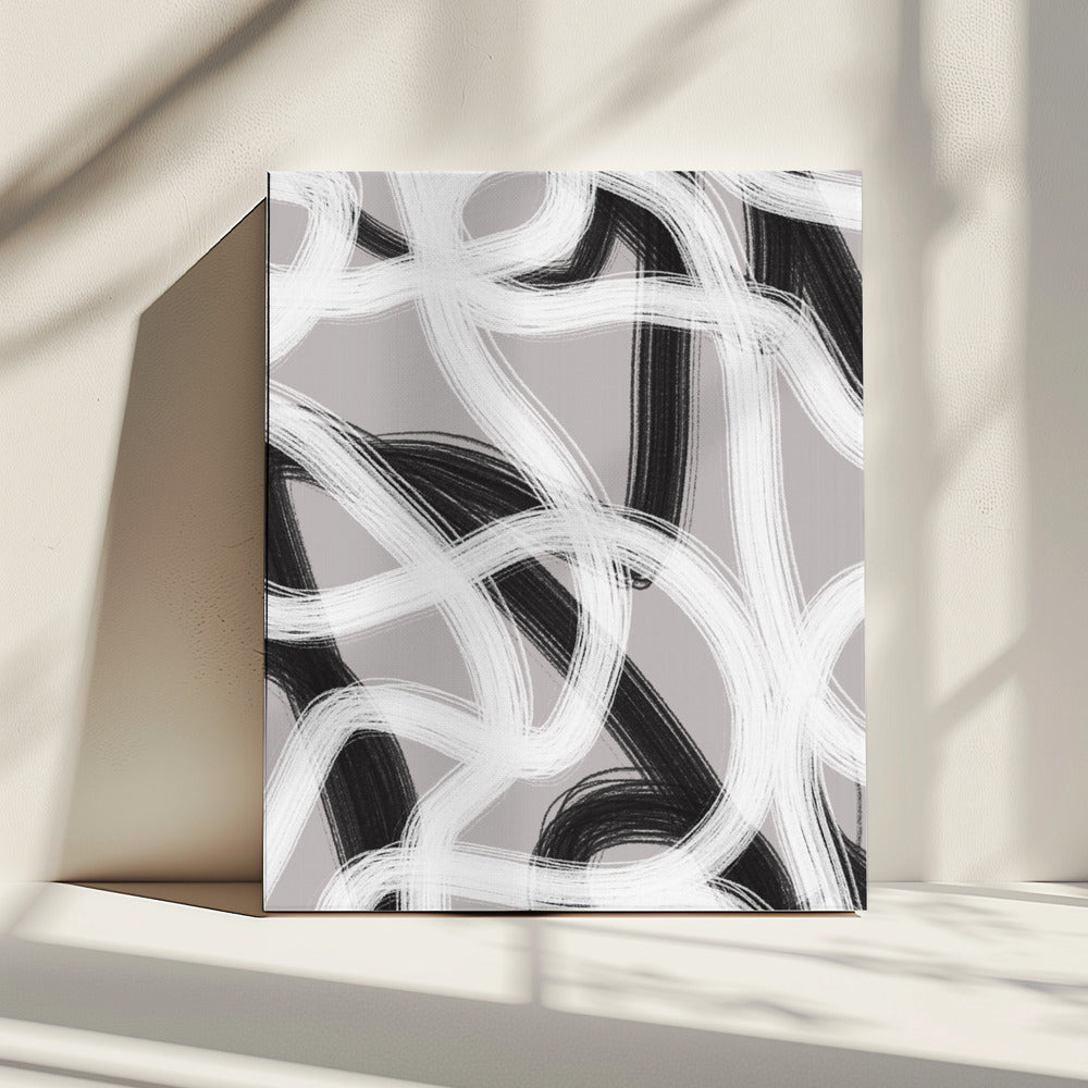 Black And White Brushstrokes | Canvas