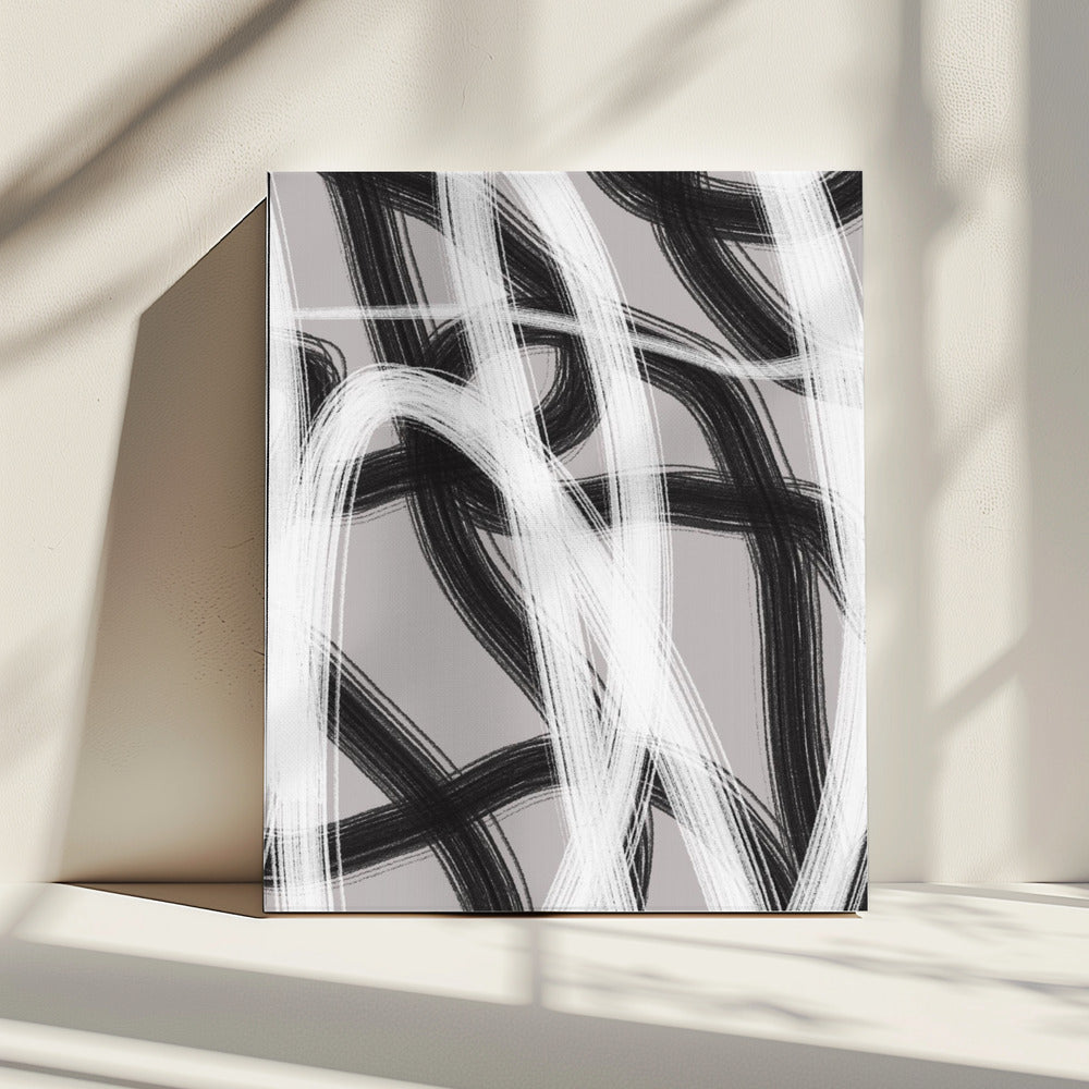 Black And White Brushstrokes | Canvas