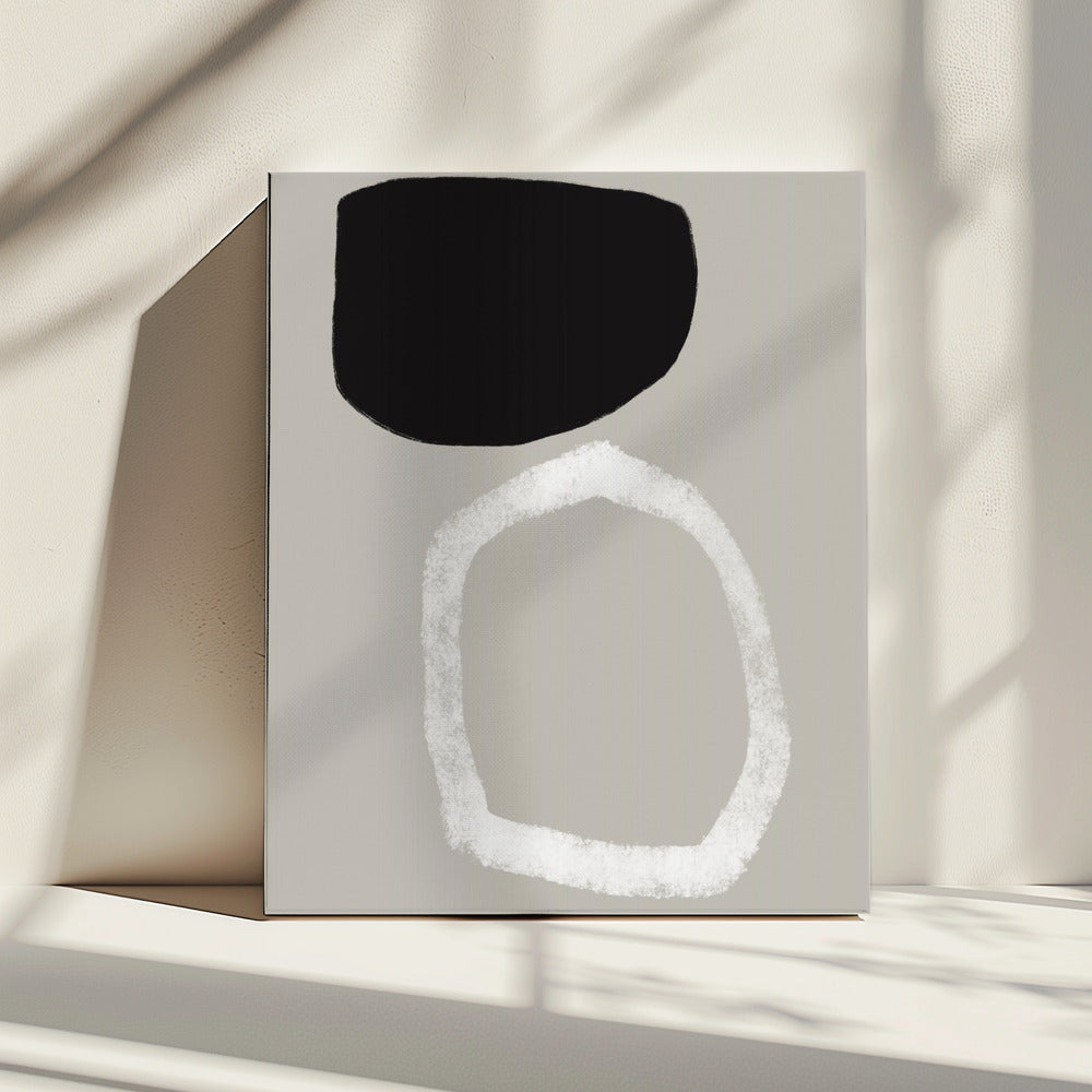 Abstract Painting With Two Bold Geometric Shapes | Canvas