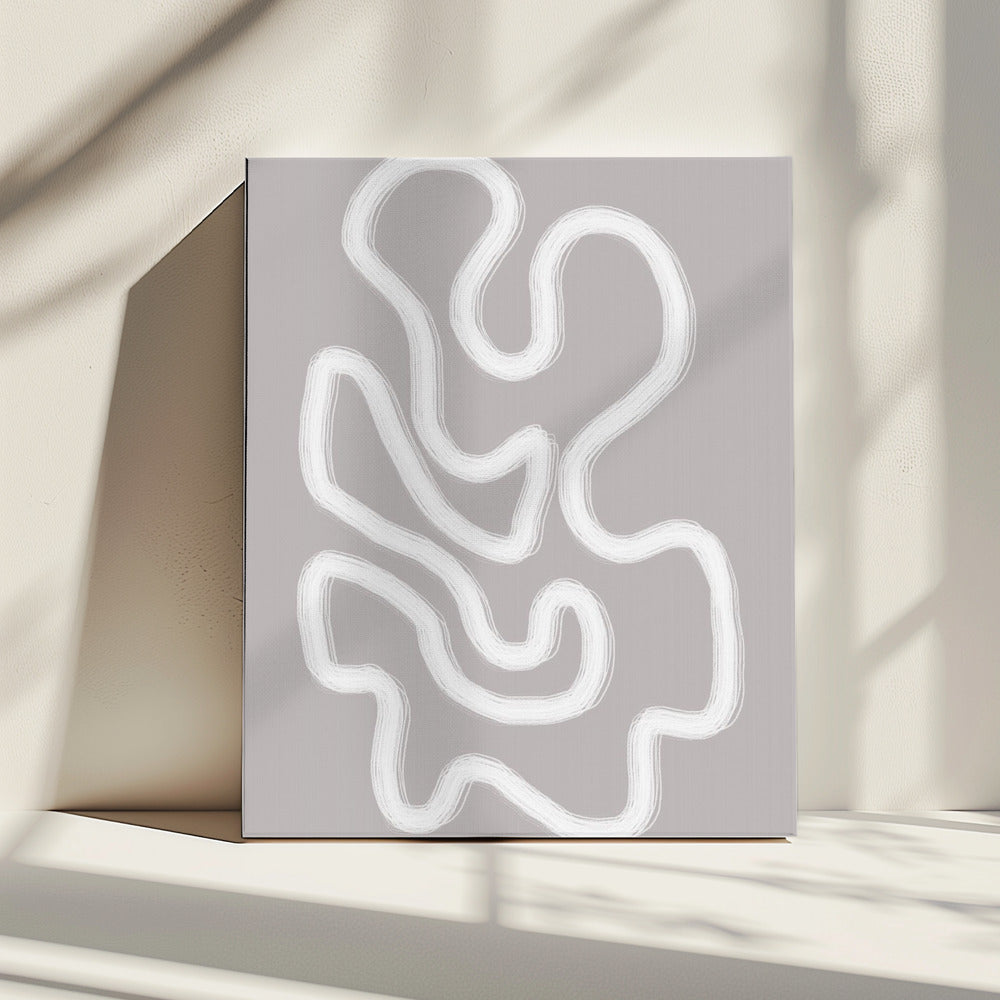 Abstract Art With Fluid White Lines | Canvas