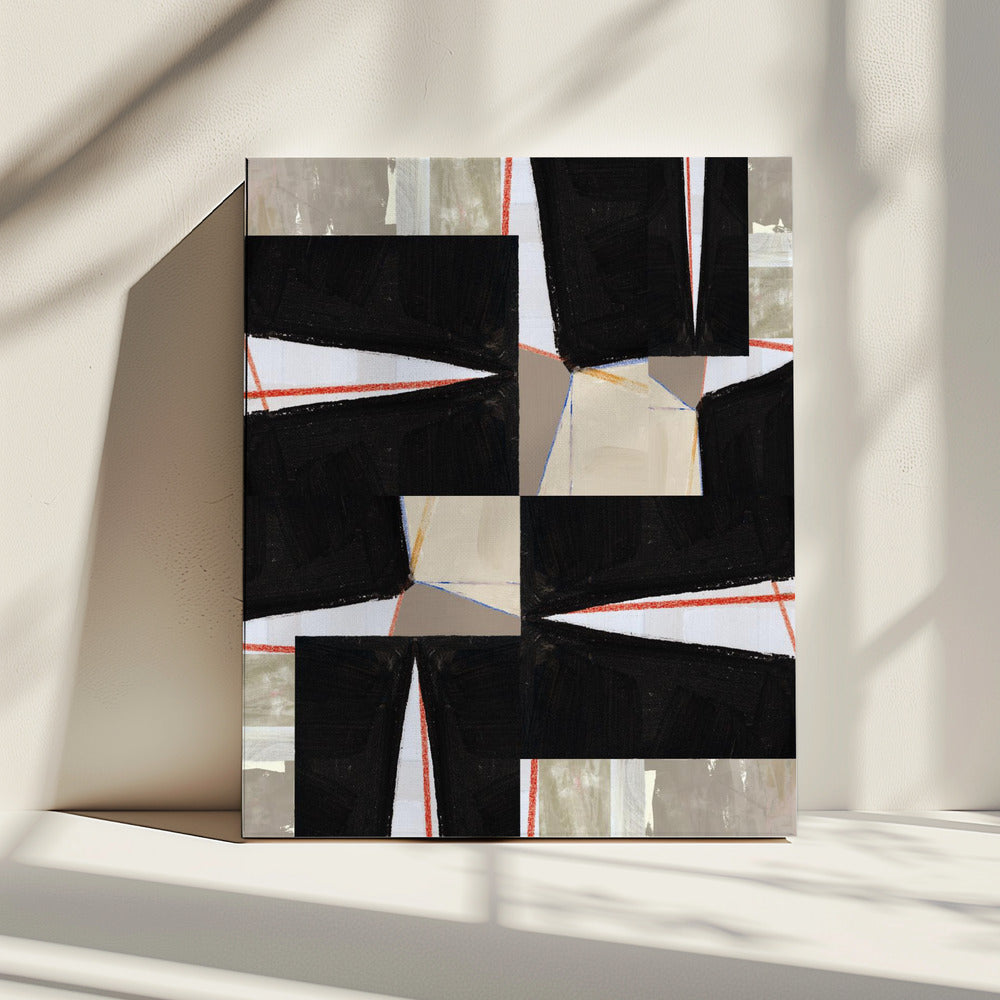 Abstract Black Jigsaw 1 | Canvas