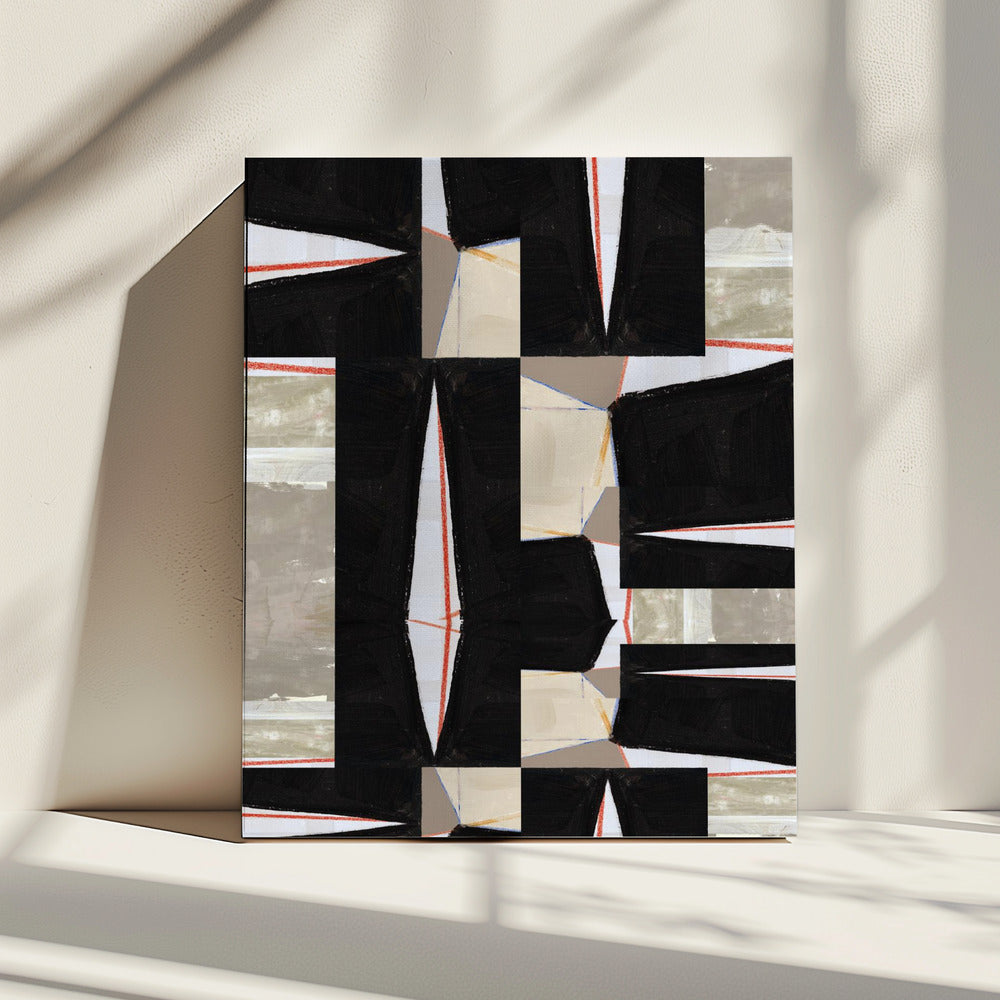 Abstract Black Jigsaw 2 | Canvas