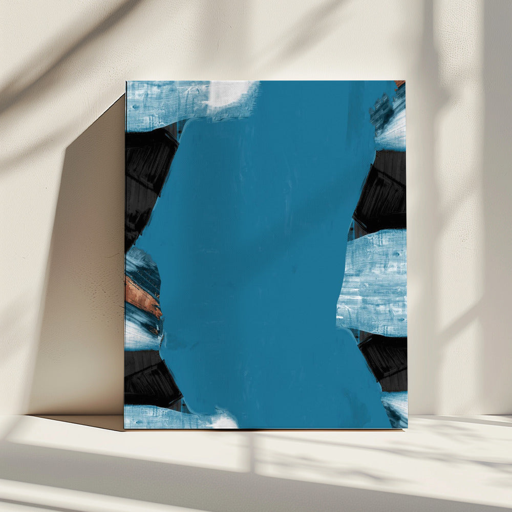 Teal Gold Shapes 2 | Canvas