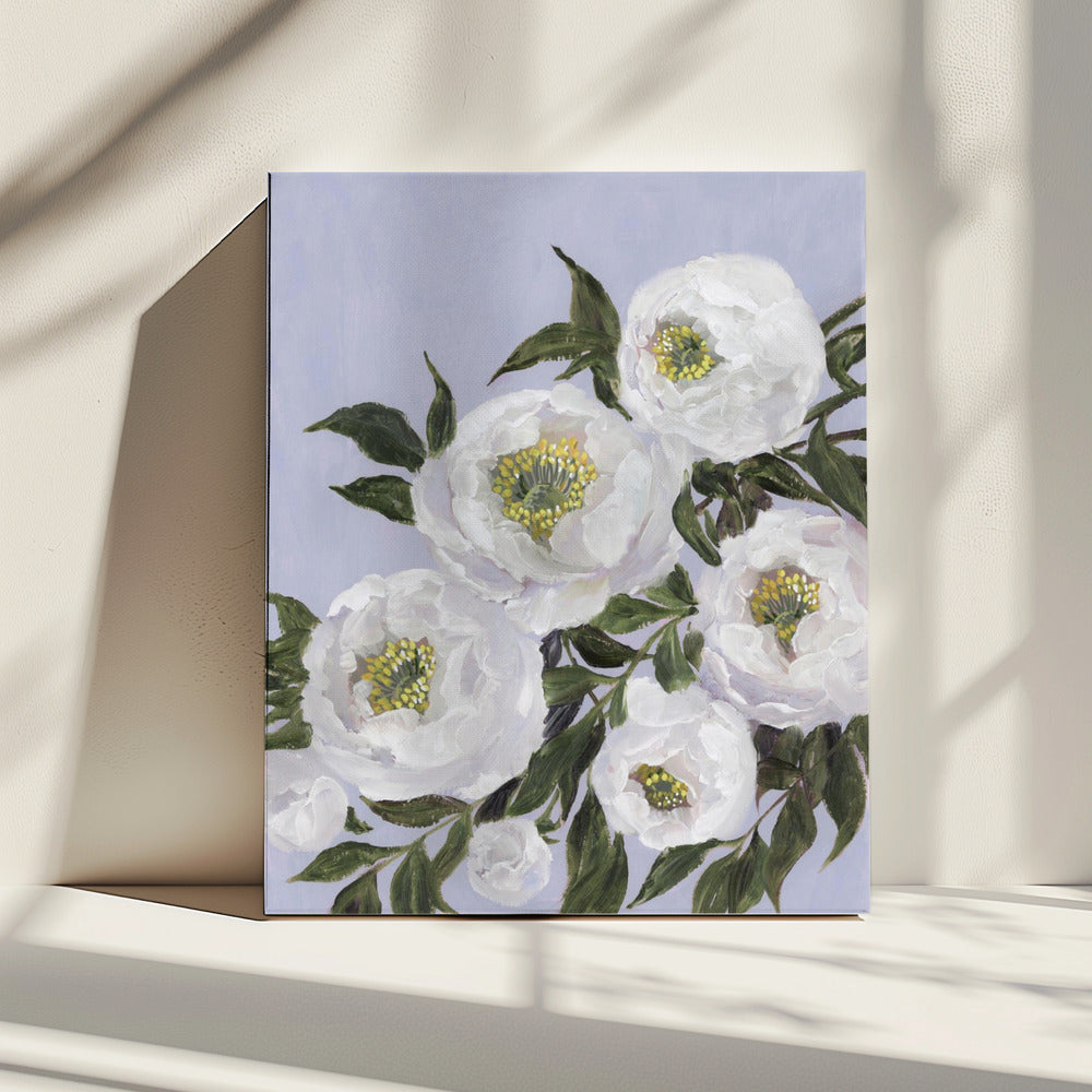 Evadne peonies in lilac | Canvas