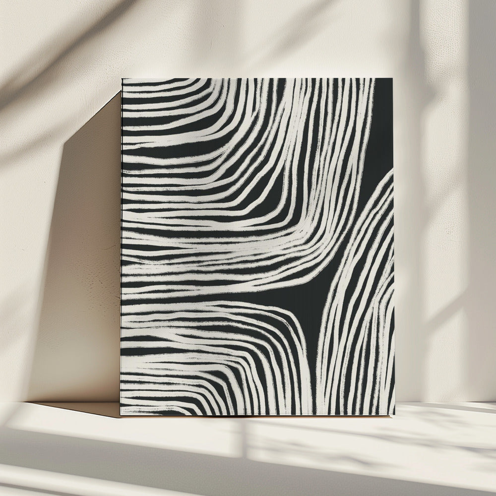 Monochrome Organic Wavy Lines | Canvas